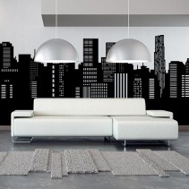 Vinilo decorativo skyline panorámica metrópolis