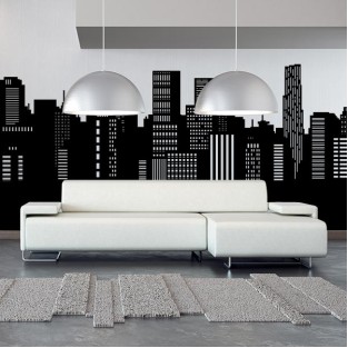 Vinilo decorativo skyline panorámica metrópolis