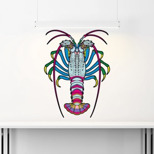 Vinilo decorativo cocina dibujo langosta