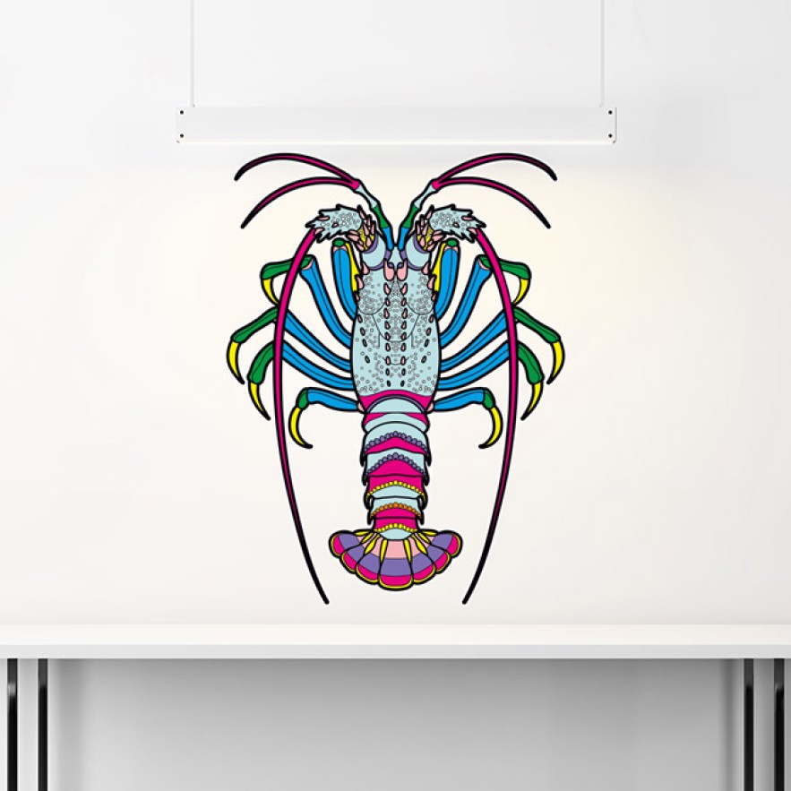 Vinilo decorativo cocina dibujo langosta