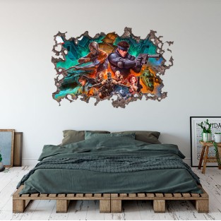 Vinilo decorativo agujero 3d metal gear Vinilo decorativo agujero 3d metal gear