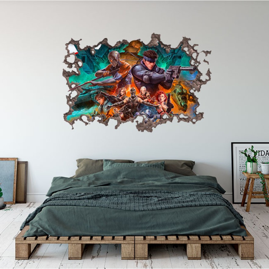 Vinilo decorativo agujero 3d metal gear