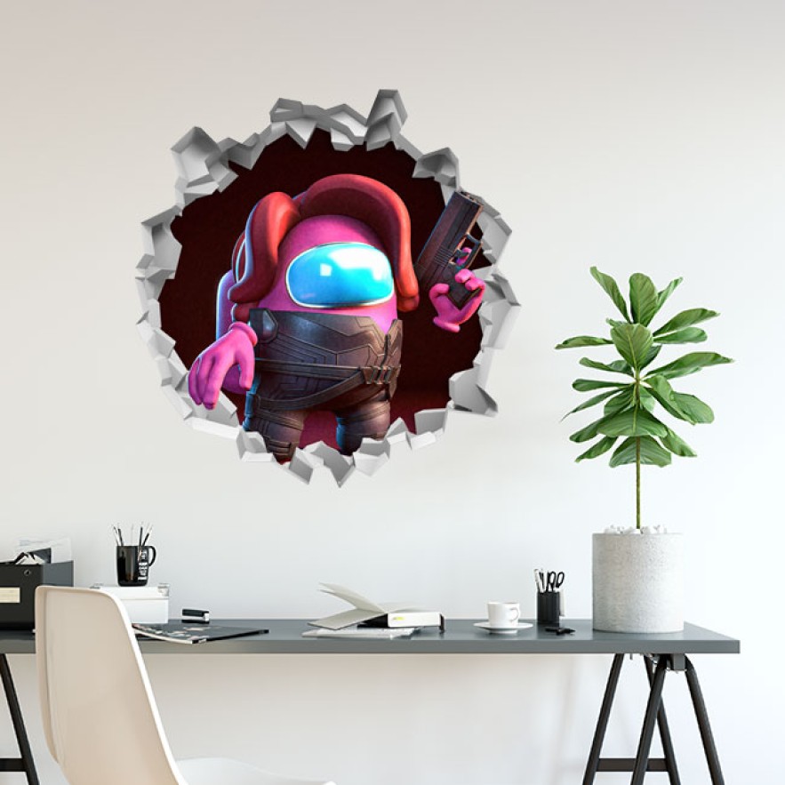 Vinilo decorativo 3d videojuego among us