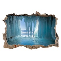 Pared Rota Vinilo 3D Cueva de hielo