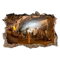 Pared Rota Vinilo 3D Estalagmitas y estalactitas Cueva