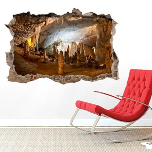 Pared Rota Vinilo 3D Estalagmitas y estalactitas Cueva Pared Rota Vinilo 3D Estalagmitas y estalactitas Cueva