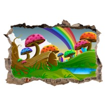 Pared Rota Vinilo 3D Infantil Arcoíris