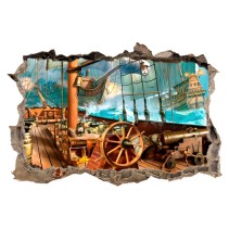 Pared Rota Vinilo 3D Infantil Barco