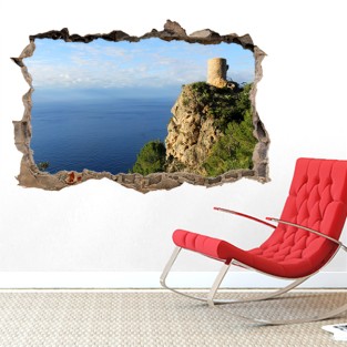 Pared Rota Vinilo 3D Mirador Torre Les Verger Mallorca Pared Rota Vinilo 3D Mirador Torre Les Verger Mallorca