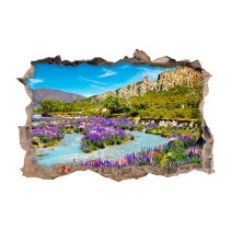 Vinilos agujeros 3d acantilados río nueva zelanda