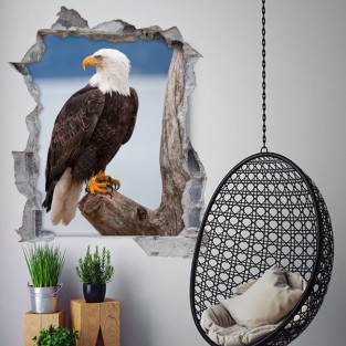 Vinilo agujero 3d águila calva americana Vinilo agujero 3d águila calva americana