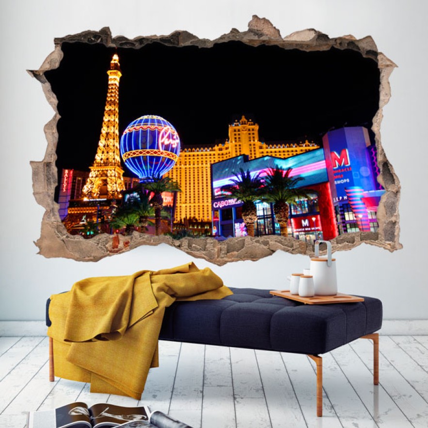 Vinilos agujero 3d las vegas iluminada