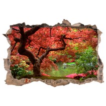 Vinilos agujero 3d árbol arce japón