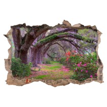Vinilos agujero 3d camino árboles y flores