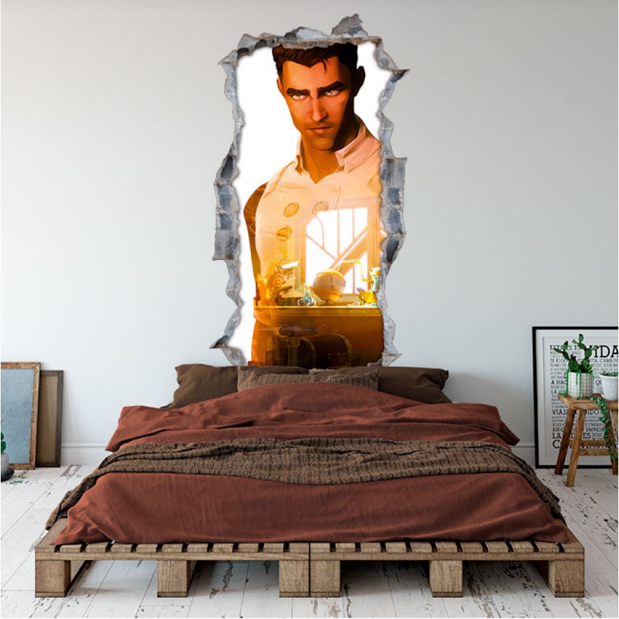 Vinilo decorativo agujero 3d videojuego arcane