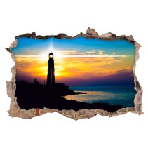 Vinilos agujero 3d atardecer en el faro