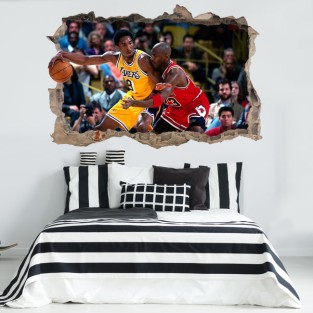 Vinilos agujero 3d baloncesto kobe bryant y michael jordan nba