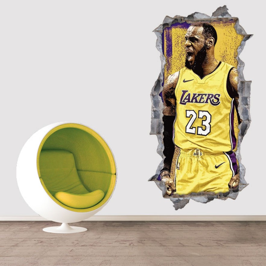 Vinilos agujero 3d baloncesto lebron james nba