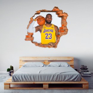 Vinilos agujero 3d basketball lebron james lakers nba Vinilos agujero 3d basketball lebron james lakers nba