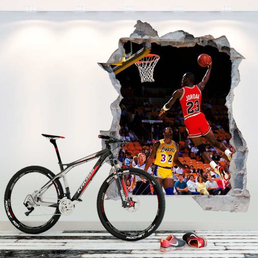 Vinilos agujero 3d basketball mate michael jordan