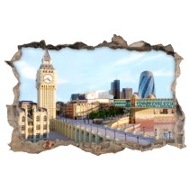 Vinilos agujero 3d big ben londres videojuego minecraft