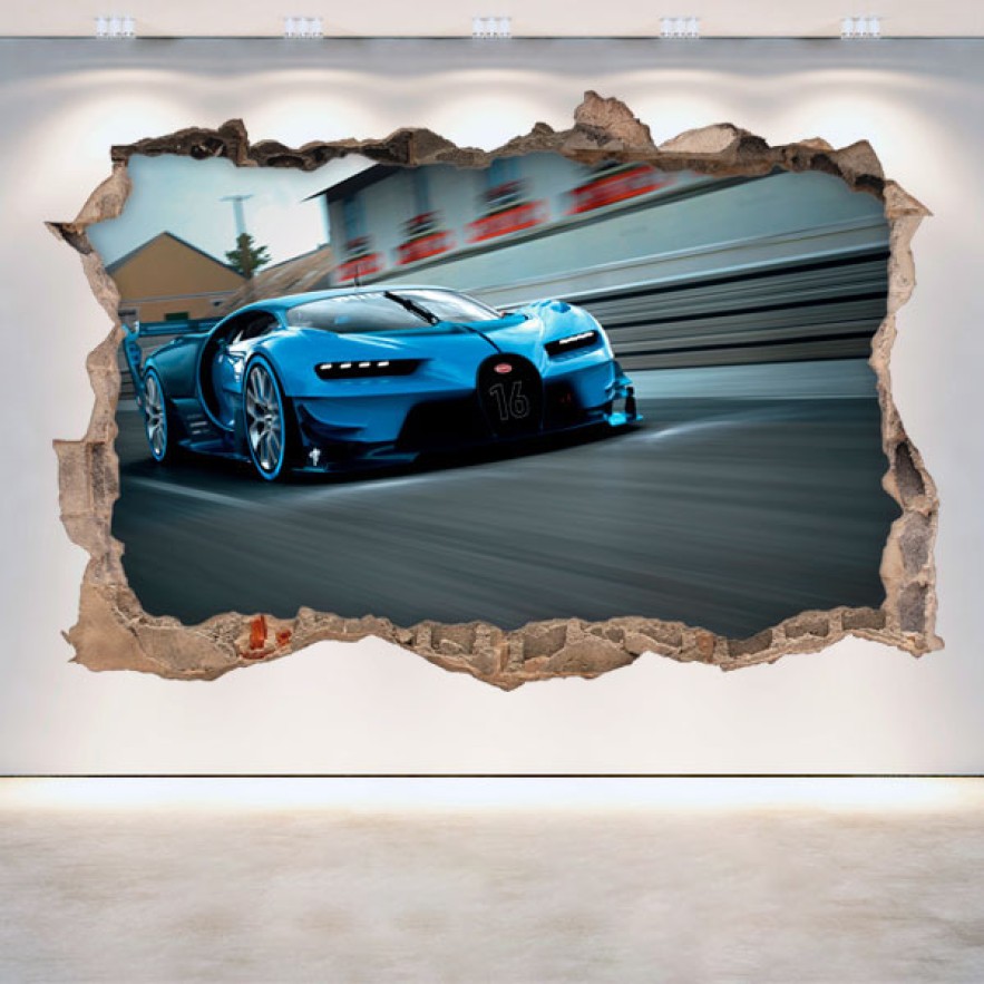 Vinilos agujeros 3d bugatti vision gran turismo