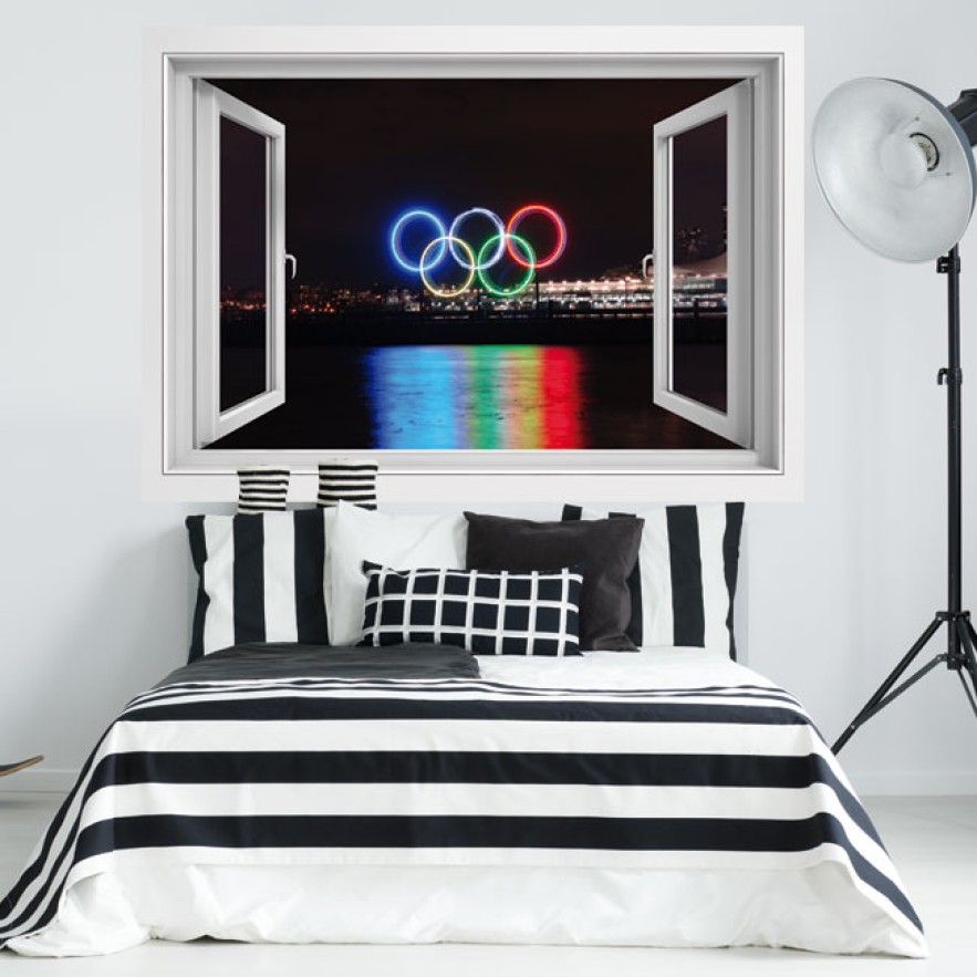 Vinilos ventana 3d aros olímpicos vancouver canadá