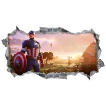 Vinilo agujero 3d capitán américa fortnite