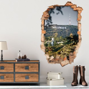 Vinilos agujero 3d cartel hollywood Vinilos agujero 3d cartel hollywood