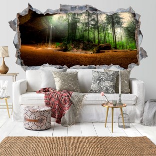 Vinilos agujero 3d cascada parque hocking hills ohio