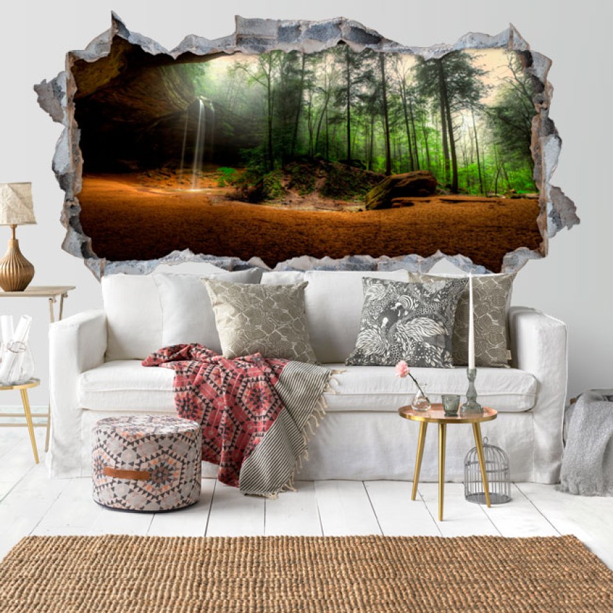 Vinilos agujero 3d cascada parque hocking hills ohio