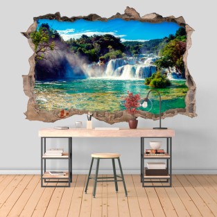Vinilos agujero 3d cascadas parque nacional krka