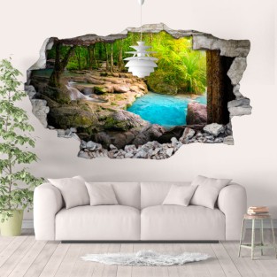 Vinilos agujeros 3d cascadas naturales