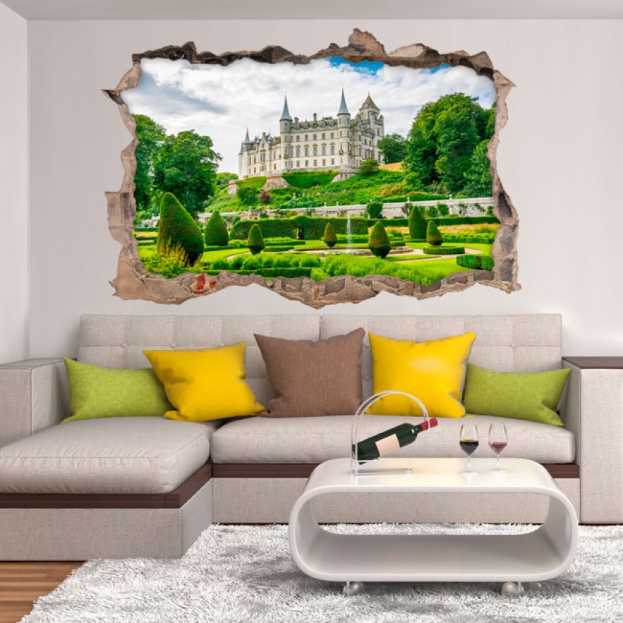 Vinilos agujero 3d castillo de dunrobin escocia