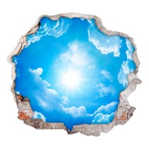 Vinilos agujero 3d cielo nubes y sol