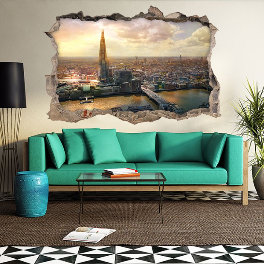 Vinilos agujero 3d ciudad de londres atardecer