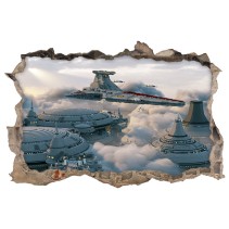 Vinilo agujero 3d ciudad espacial minecraft