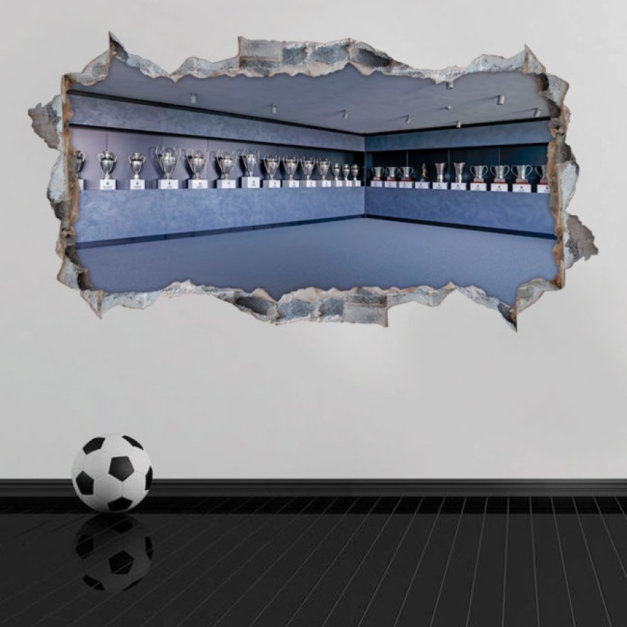 Vinilos agujero 3d copas fútbol real madrid