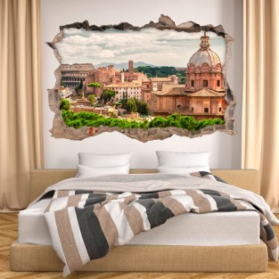 Vinilos agujero 3d foro romano y coliseo Vinilos agujero 3d foro romano y coliseo