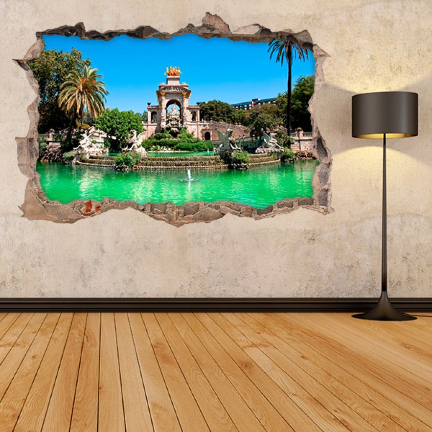 Vinilos agujero 3d fuente parque de la ciudadela