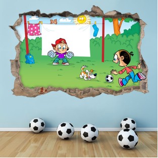Vinilos agujero 3d fútbol infantil