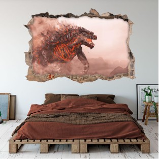 Vinilo agujero 3d godzilla