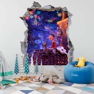 Vinilos infantiles agujero 3d disney pixar coco