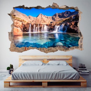 Vinilos agujero 3d paisaje isla de skye escocia