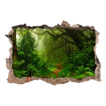 Vinilos agujero 3d vegetación jungla