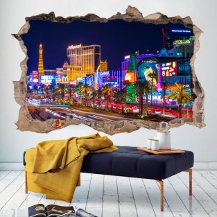 Vinilos agujero 3d panorámica las vegas ciudad Vinilos agujero 3d panorámica las vegas ciudad