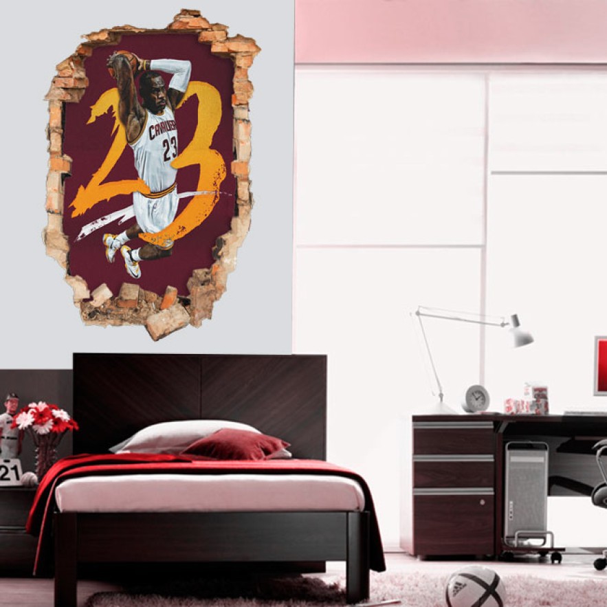 Vinilos agujero 3d lebron james nba cavaliers