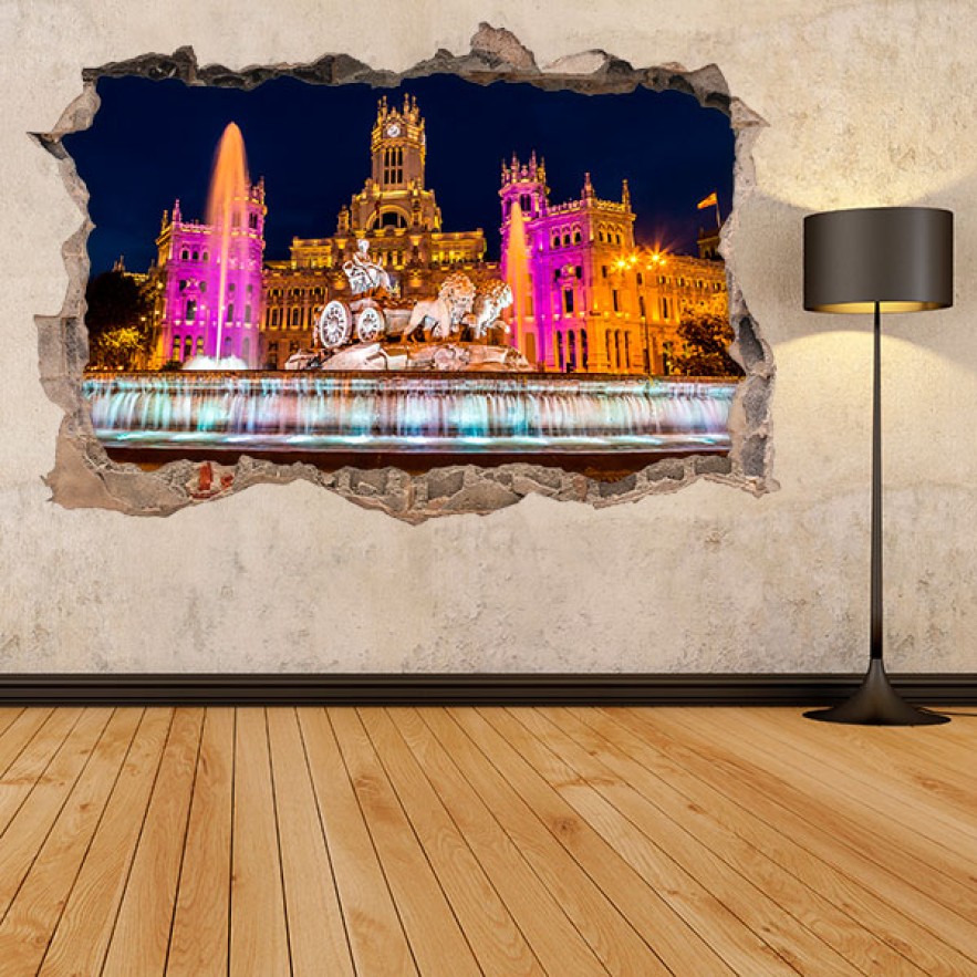 Vinilos agujero 3d madrid la cibeles