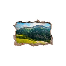 Vinilos agujero 3d paisaje montañas