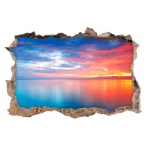 Vinilos agujero 3d nubes al atardecer en el mar